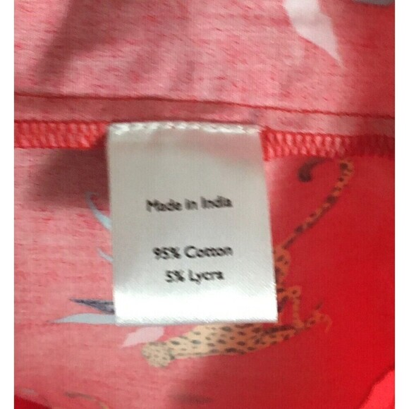 Leota Midi Dress Women's Size 1X Red Cheetahs Long Sleeve Cotton Blend - Picture 7 of 7